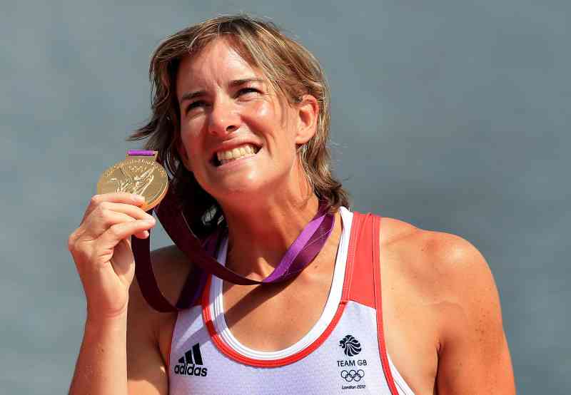 Grainger finally wins gold in 2012 at Dorney Lake after three successive silvers with Anna Watkins in one of the most emotional moments in British Olympic history